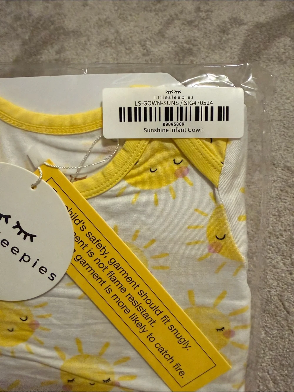 Little Sleepies NWT Sunshine infant gown